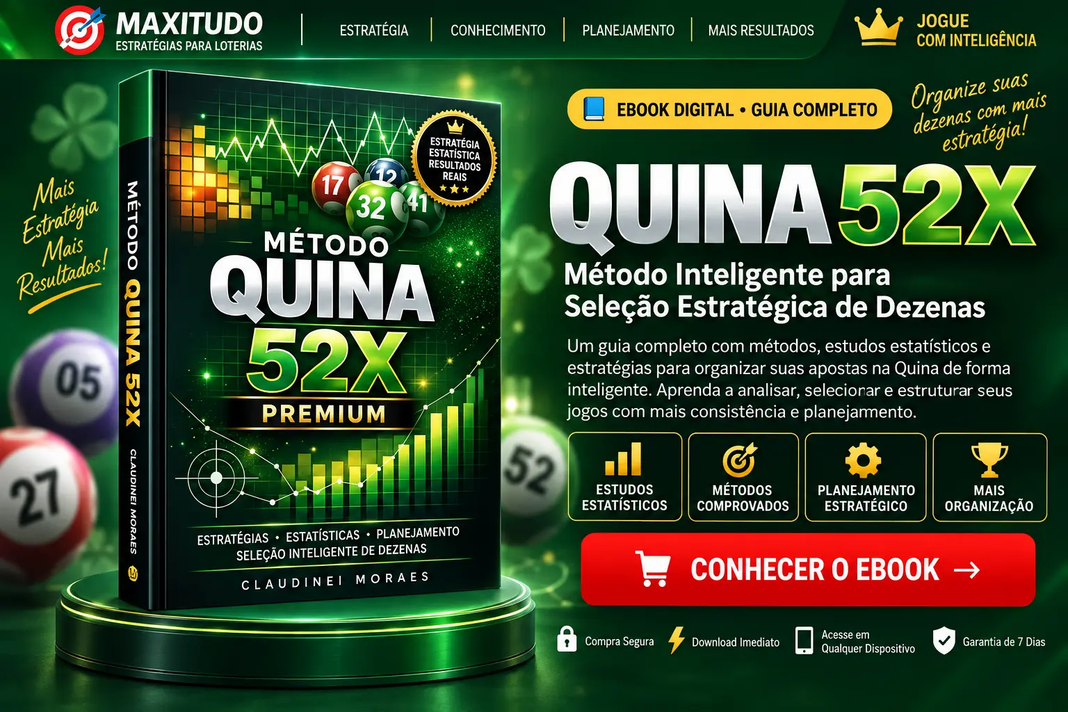 Quina 52X – Método Inteligente para Seleção Estratégica de Dezenas